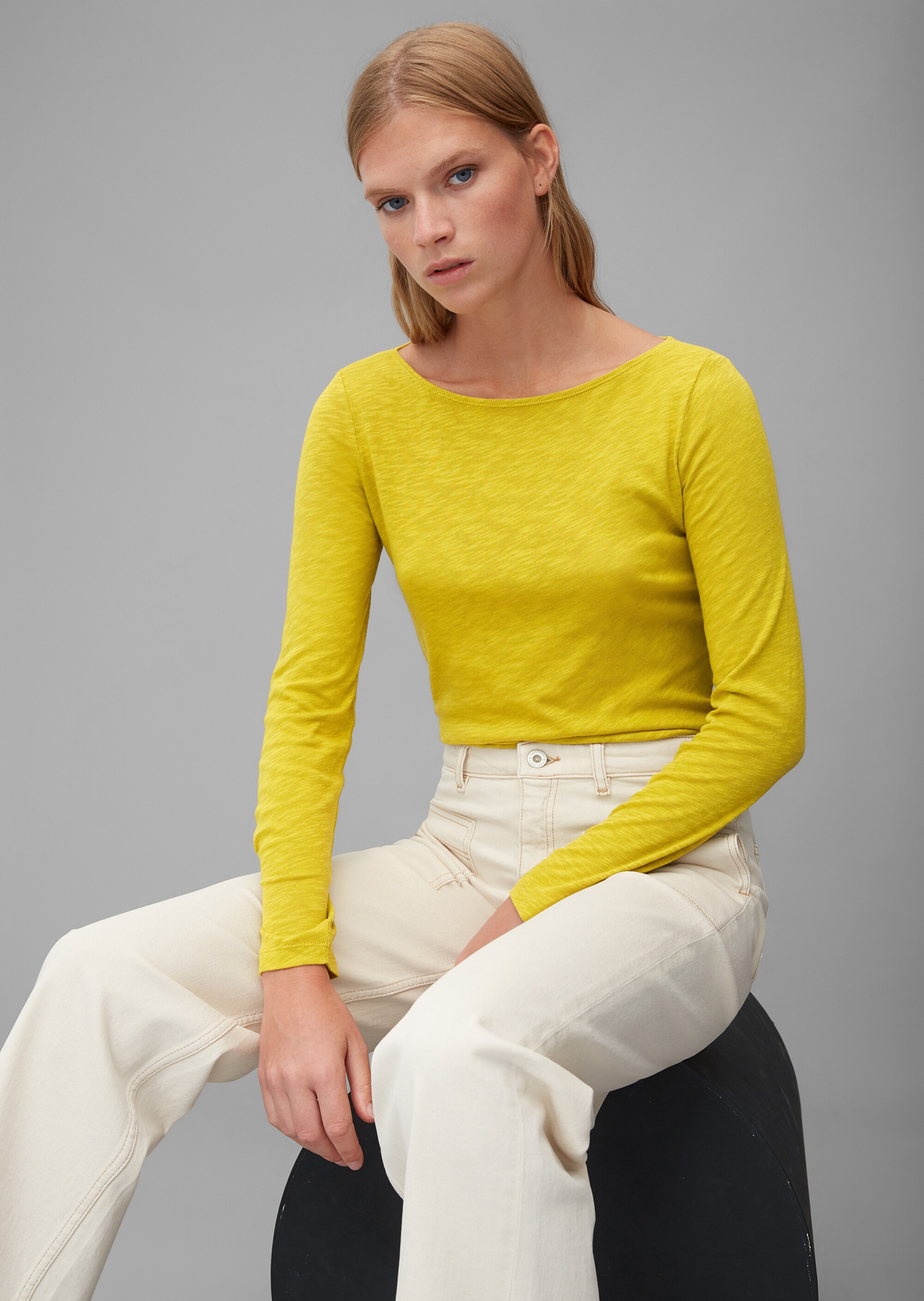 Longsleeve regularaus Slub-Jersey