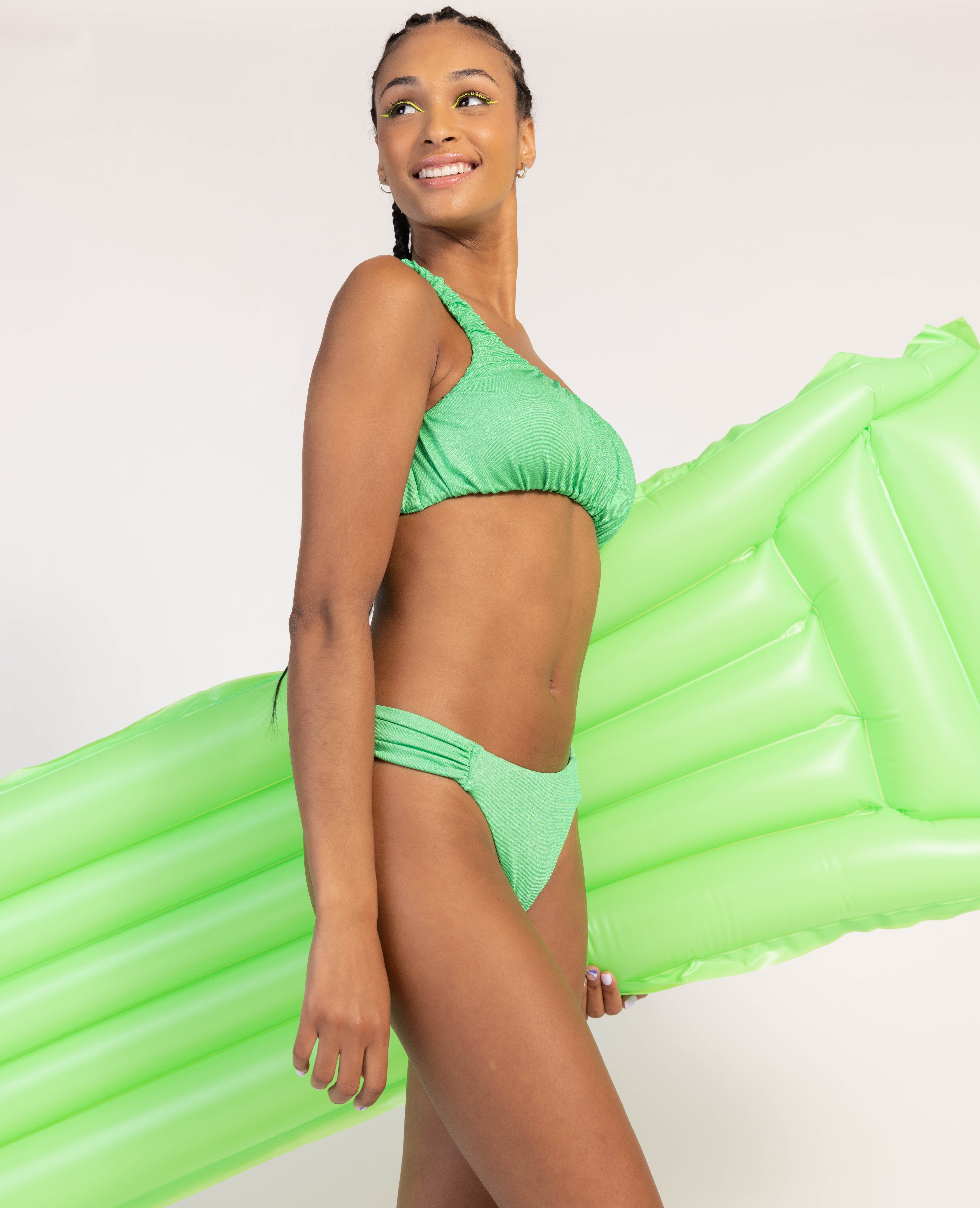 Bas de maillot culotte avec fronces - Vert