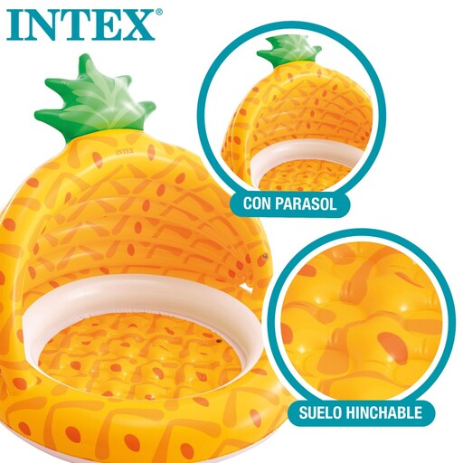Piscina inflável infantil Intex com cobertura em formato de abacaxi