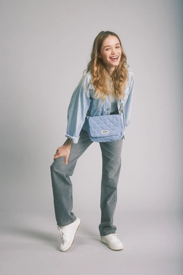 Sac à main matelassé Margault Denim Bleu