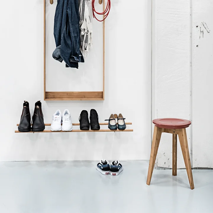 We Do Wood - Shoe Rack mini, Eiche / Messing