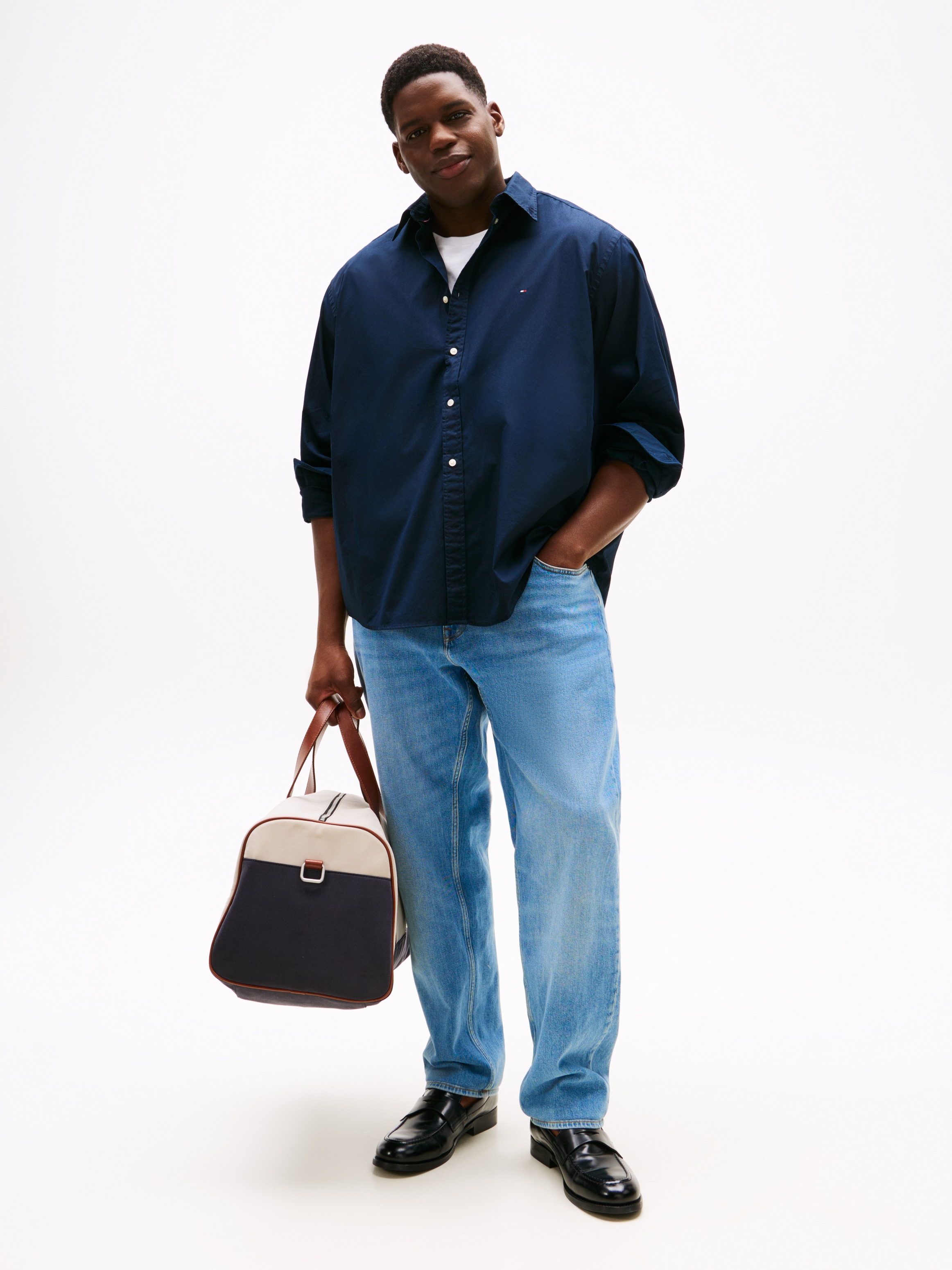 Tommy Hilfiger Big & Tall Langarmhemd »BT-FLEX POPLIN SOLID« Grosse Grössen, regular fit