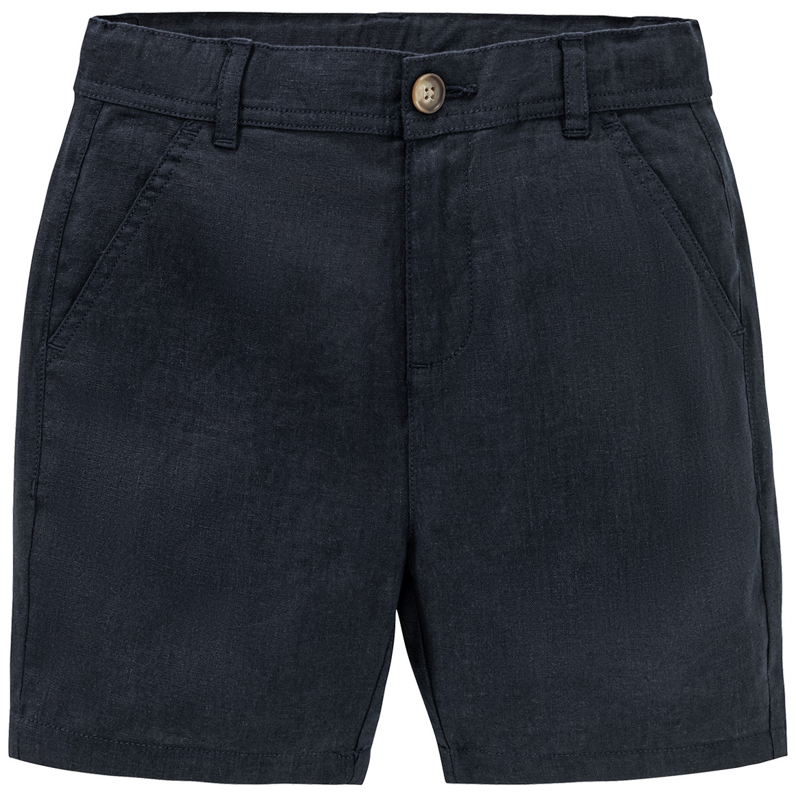 Jonas Nielsen Jungen Leinen-Shorts in Unifarben dunkelblau