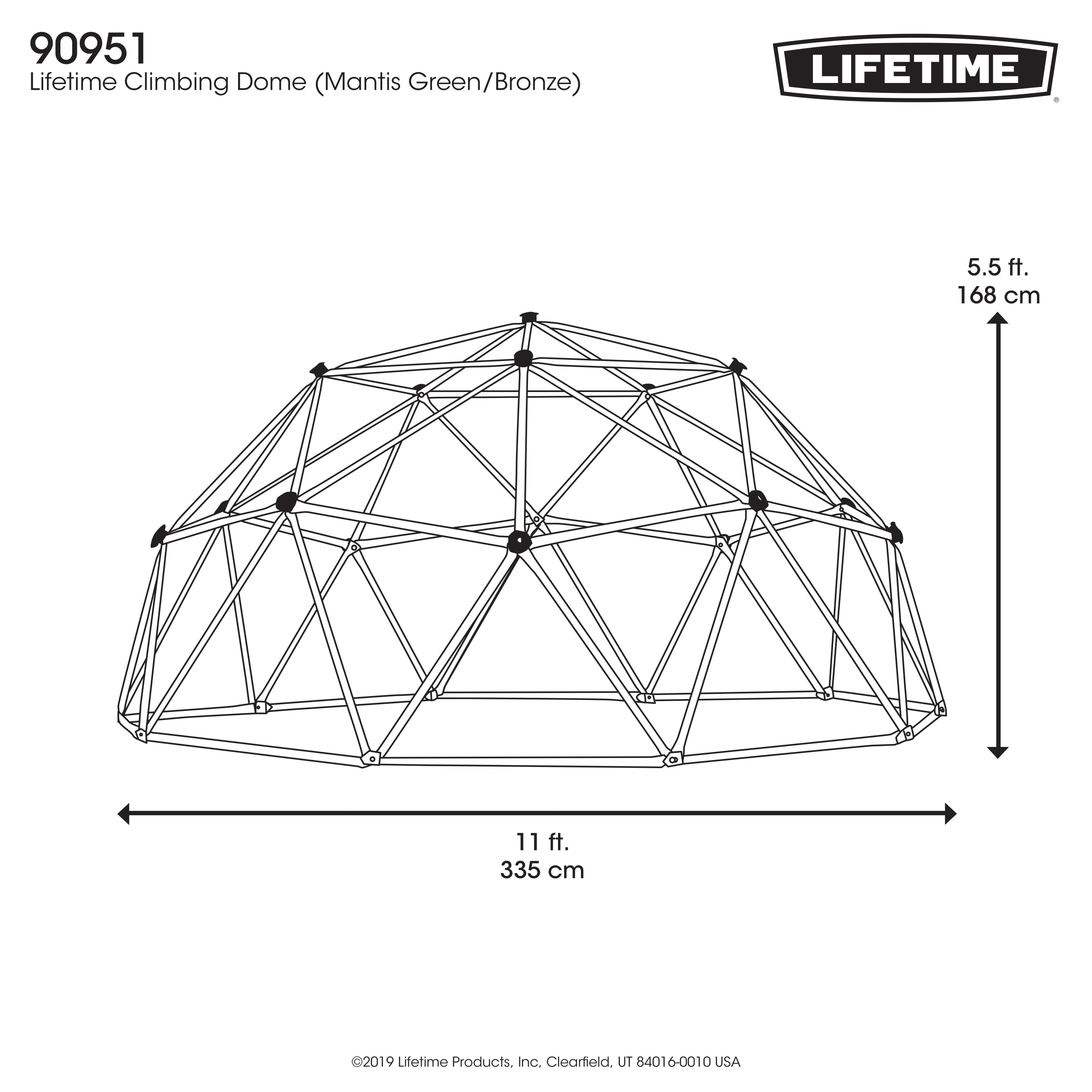 Klettergerüst GEODOME Metall (Größe: 335x168cm)
