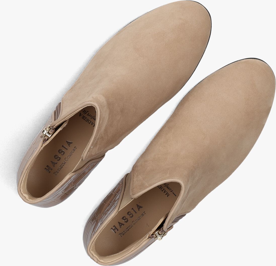 beige hassia enkellaarsjes madeira