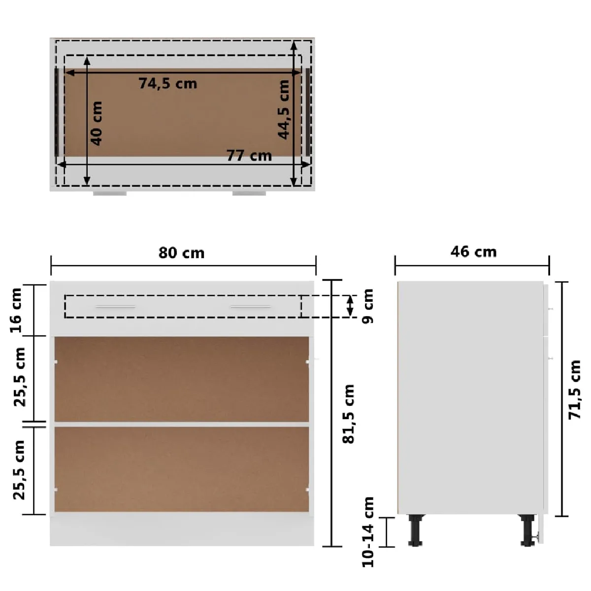 vidaXL Armoire de plancher à tiroir - Blanc brillant