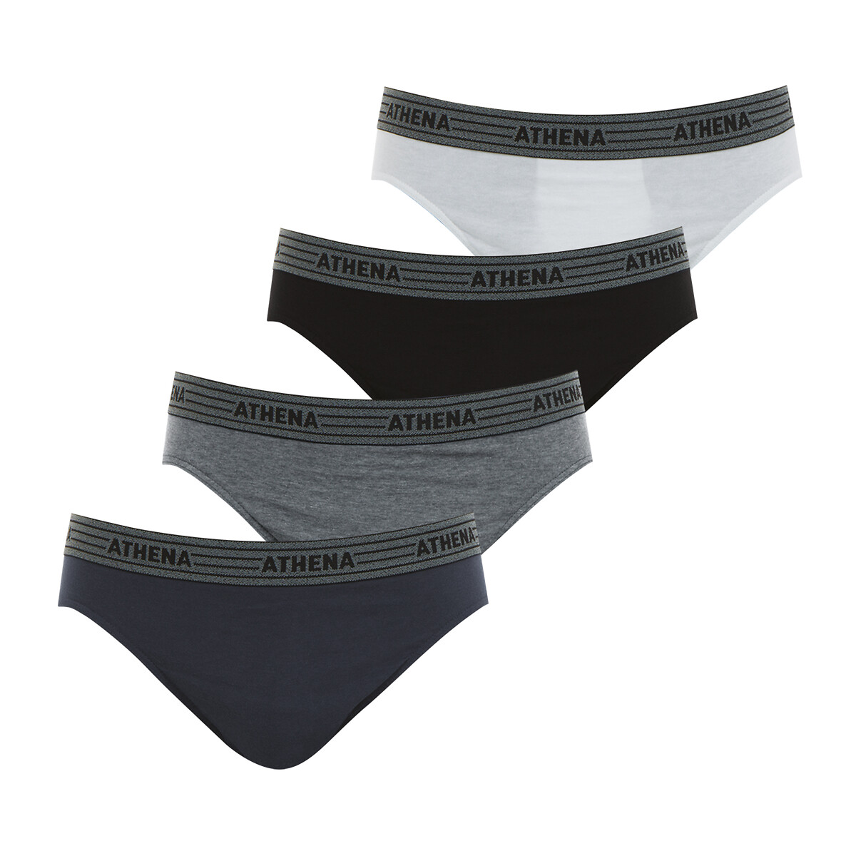 ATHENA<br>Conjunto de 4 cuecas básicas de algodão