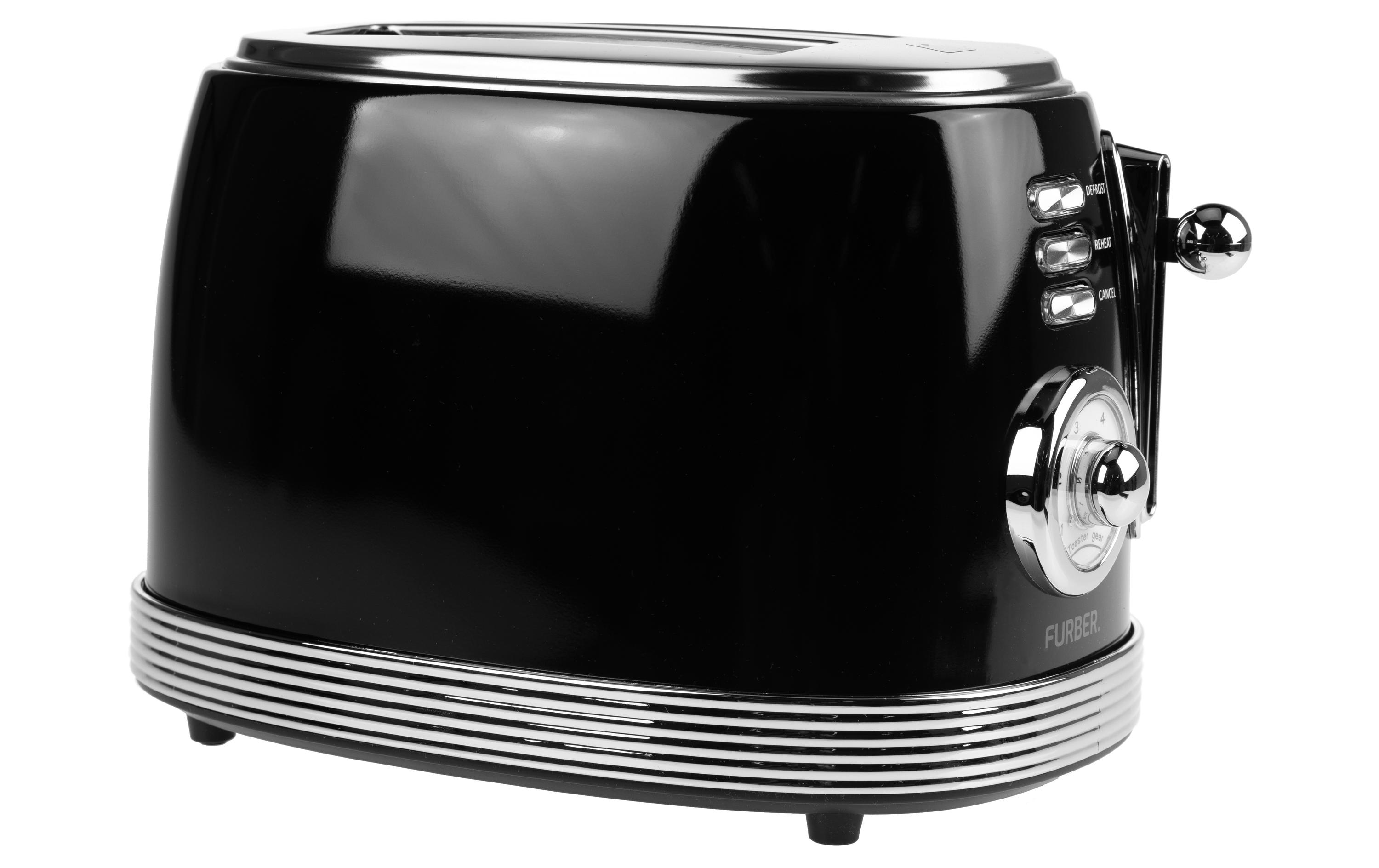 Toaster Brando Schwarz glanzGleichzeitiges Rösten von 2 Toastscheiben