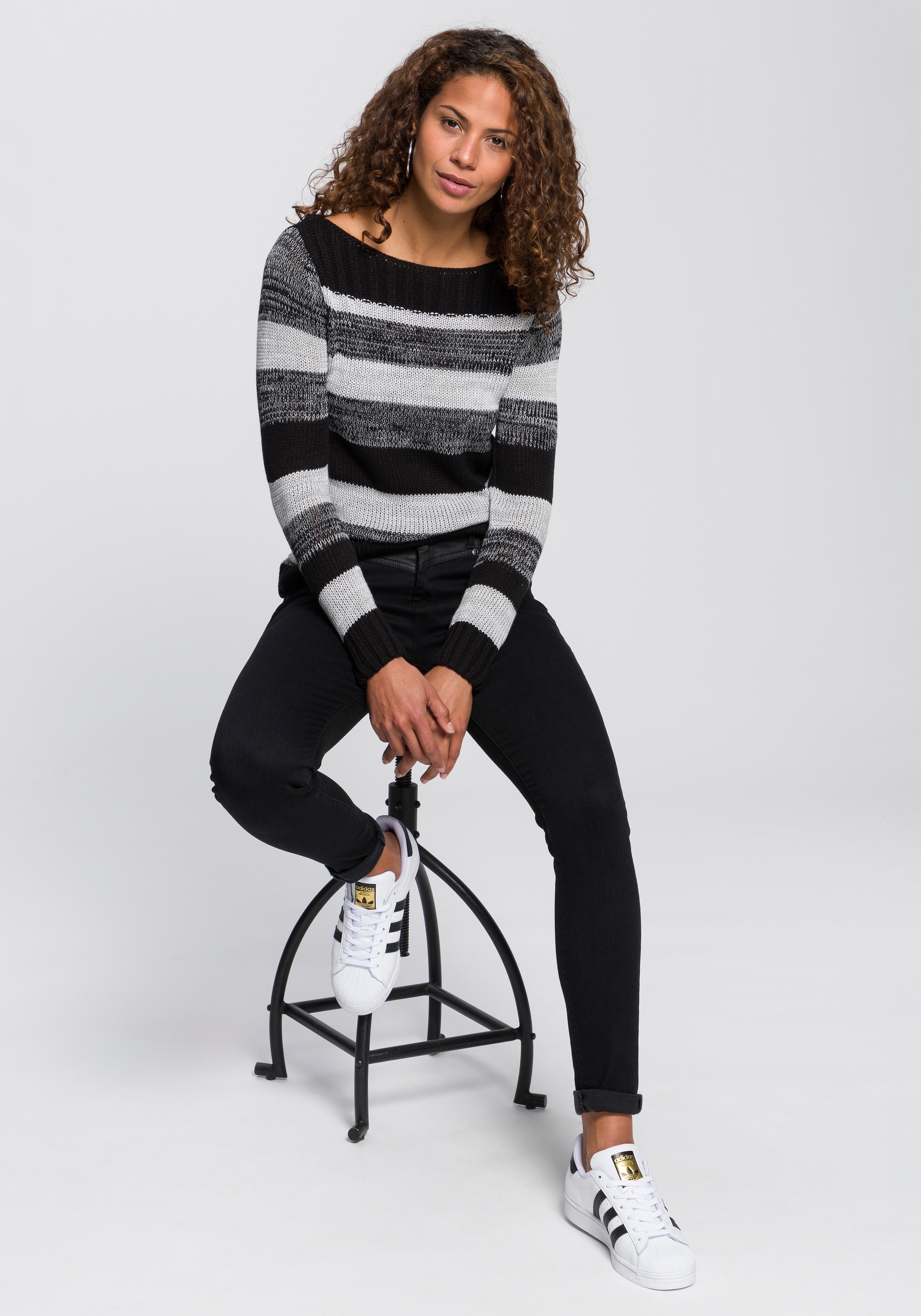 AJC Strickpullover mit U-Boot Ausschnitt und tollem Streifendesign