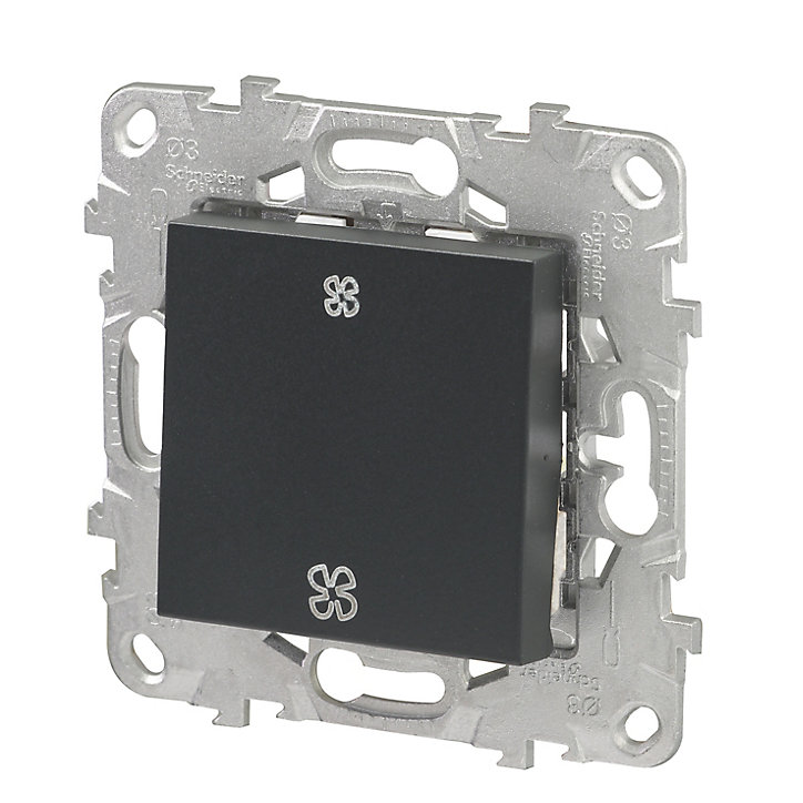 Mécanisme commande VMC 2 commandes Schneider Electric Unica Déco anthracite