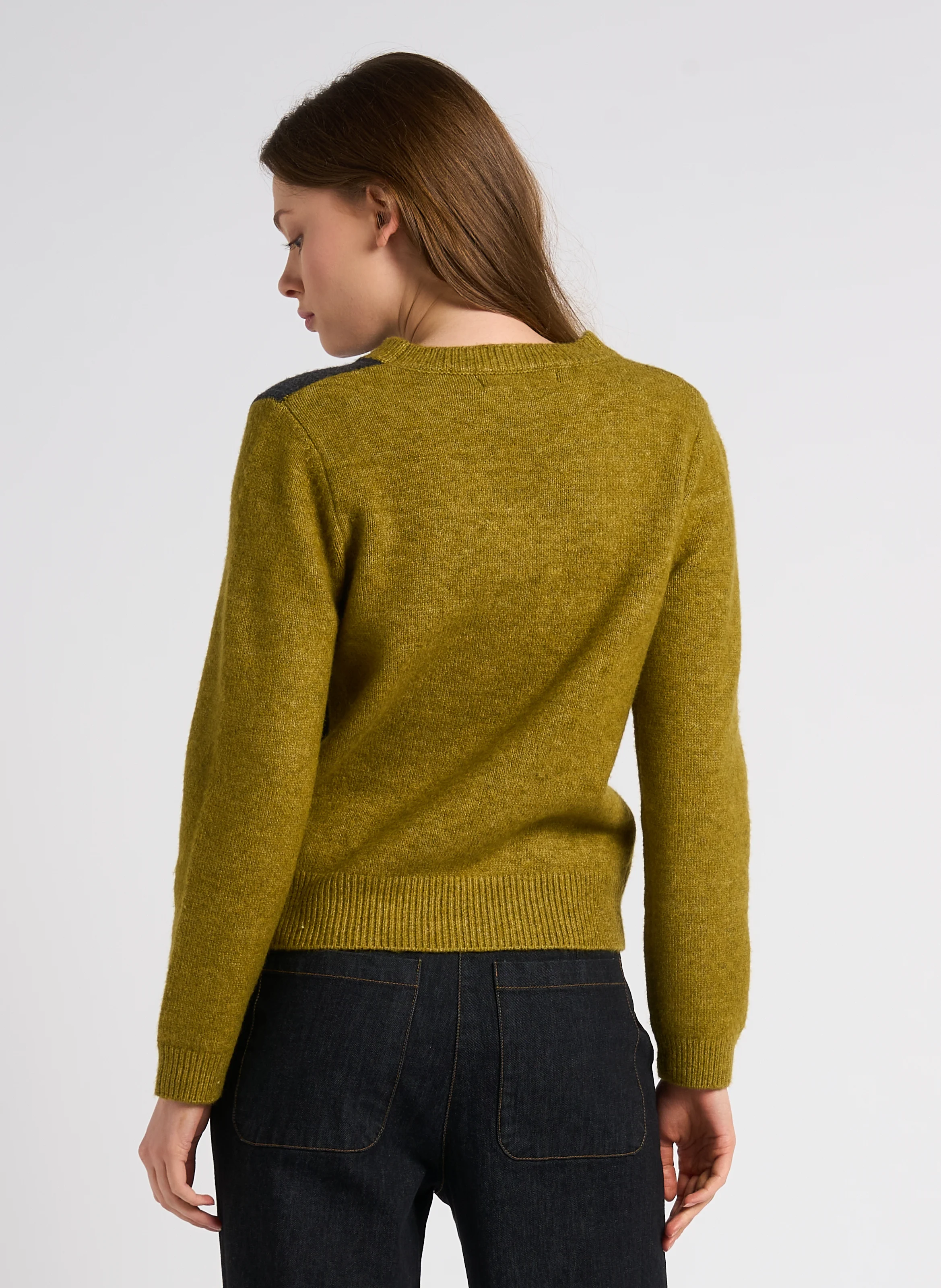 Pull droit à col rond | Vert