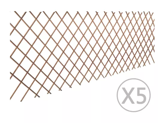 Cl?ture en treillis de saule 5 pcs 180x90 cm