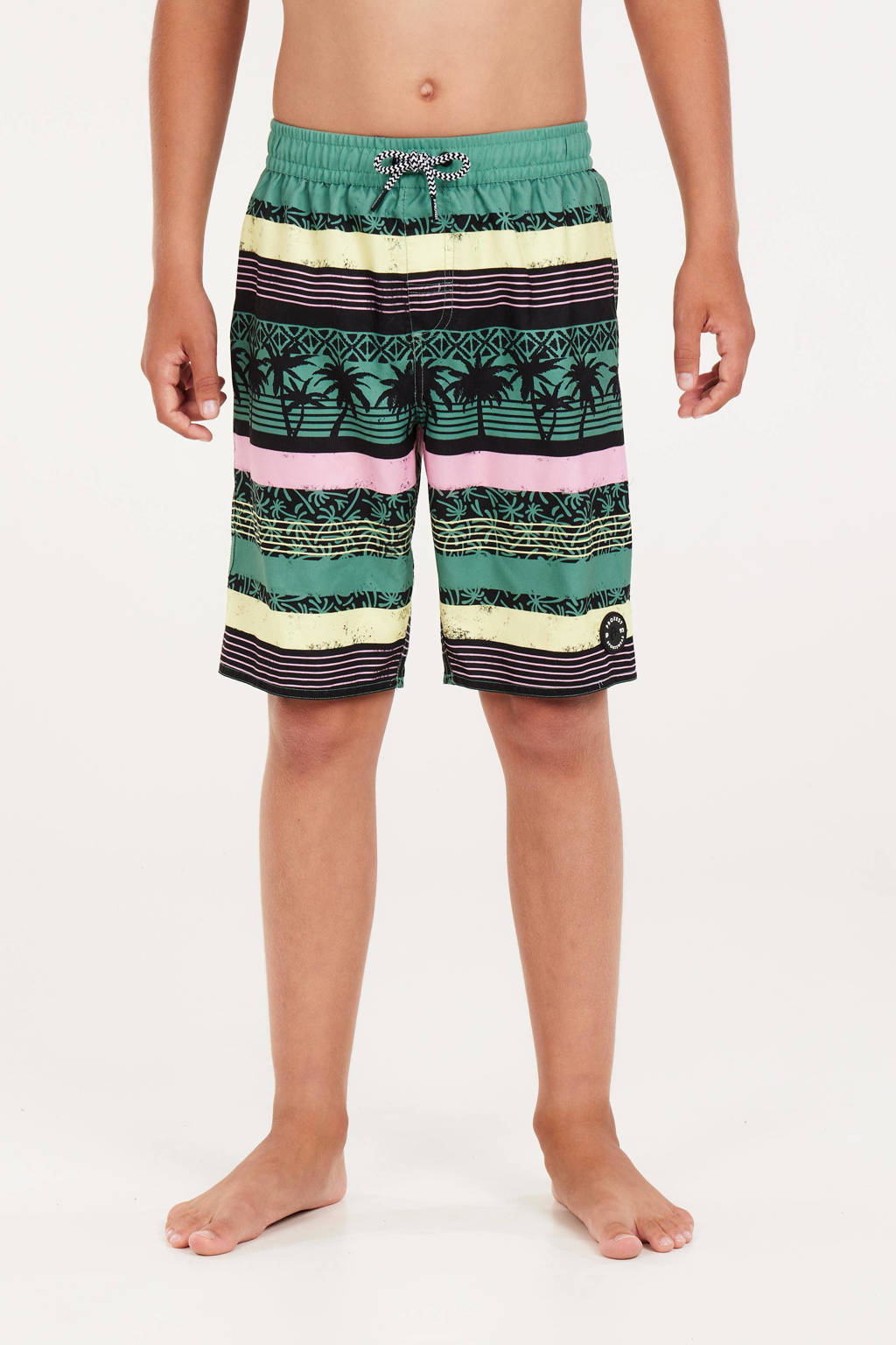 zwemshort PRTFRISBY JR groen/geel/roze