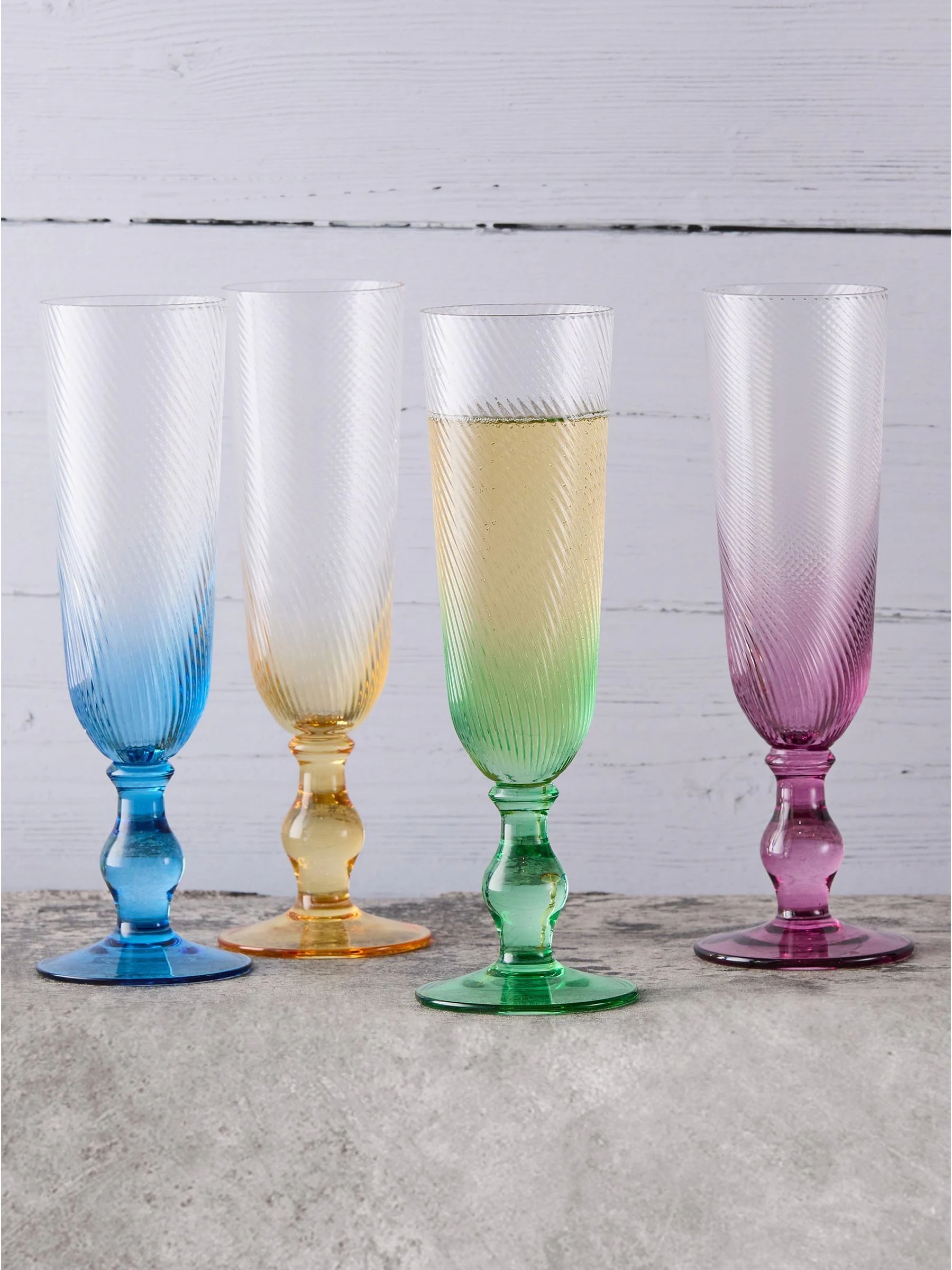 Anton Studio Designs set van 4 Swirl champagneflûtes