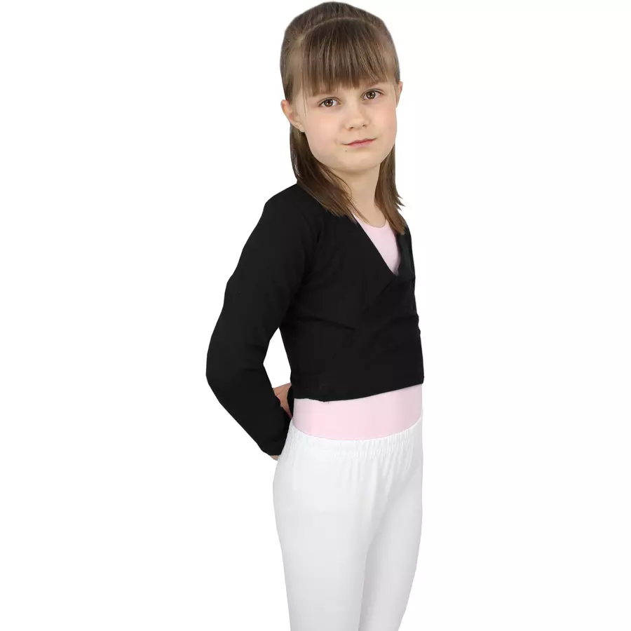 Aquarti Mädchen Ballett Bolero Langarm schwarz