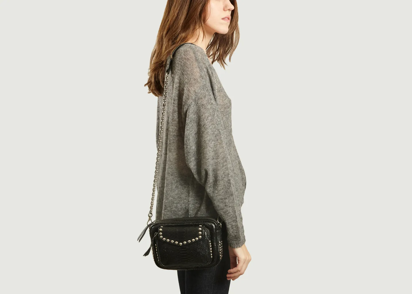 Sac Charly Python Black Studs Claris Virot