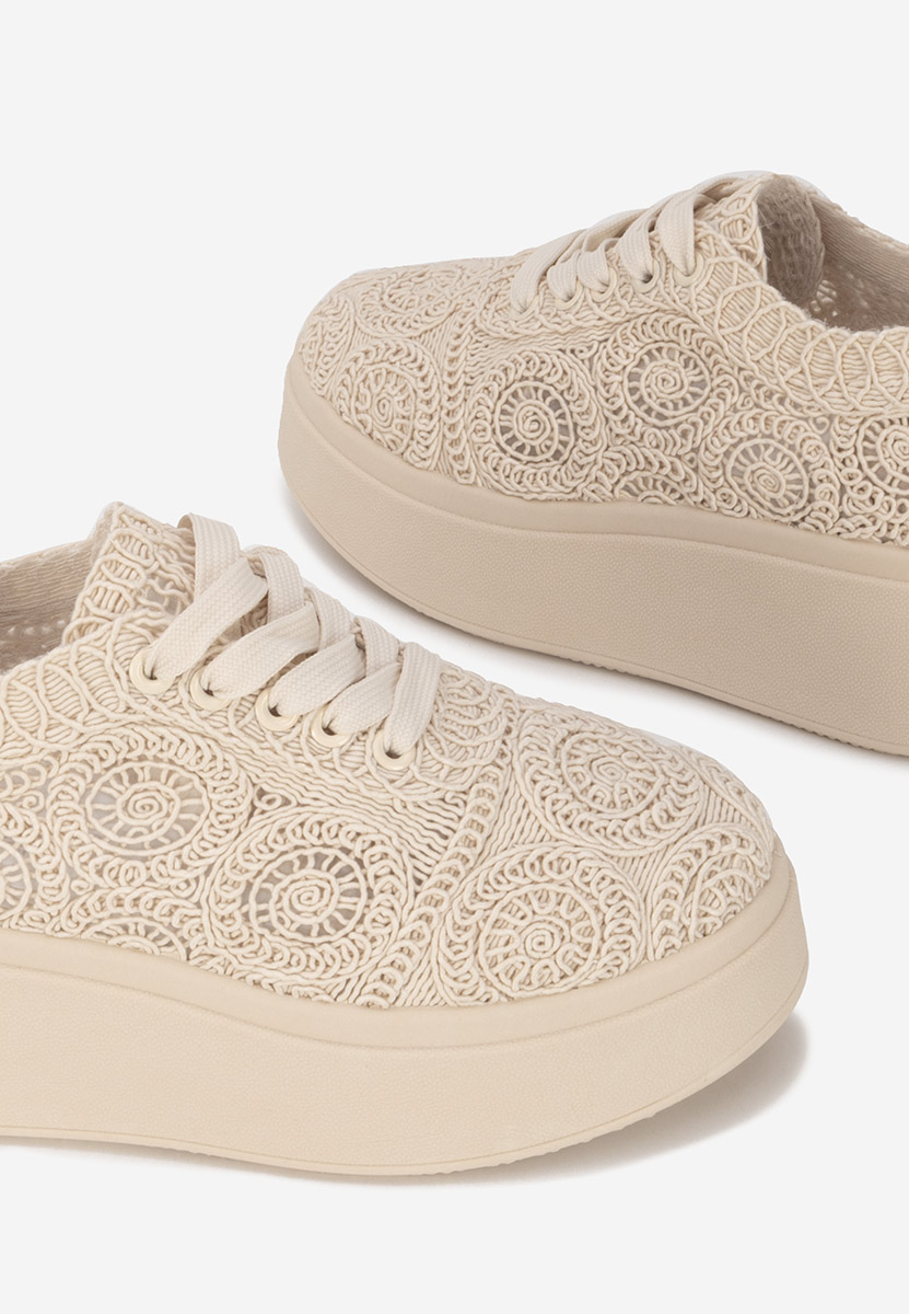 Baskets à plateforme beige Anneira