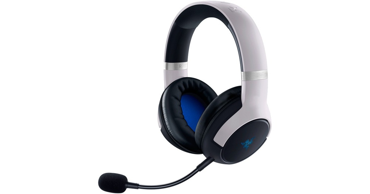 RazerKaira Pro for PlayStation over-ear gaming headset  (Wit/zwart, Pc, PlayStation 4, PlayStation 5, RGB leds)