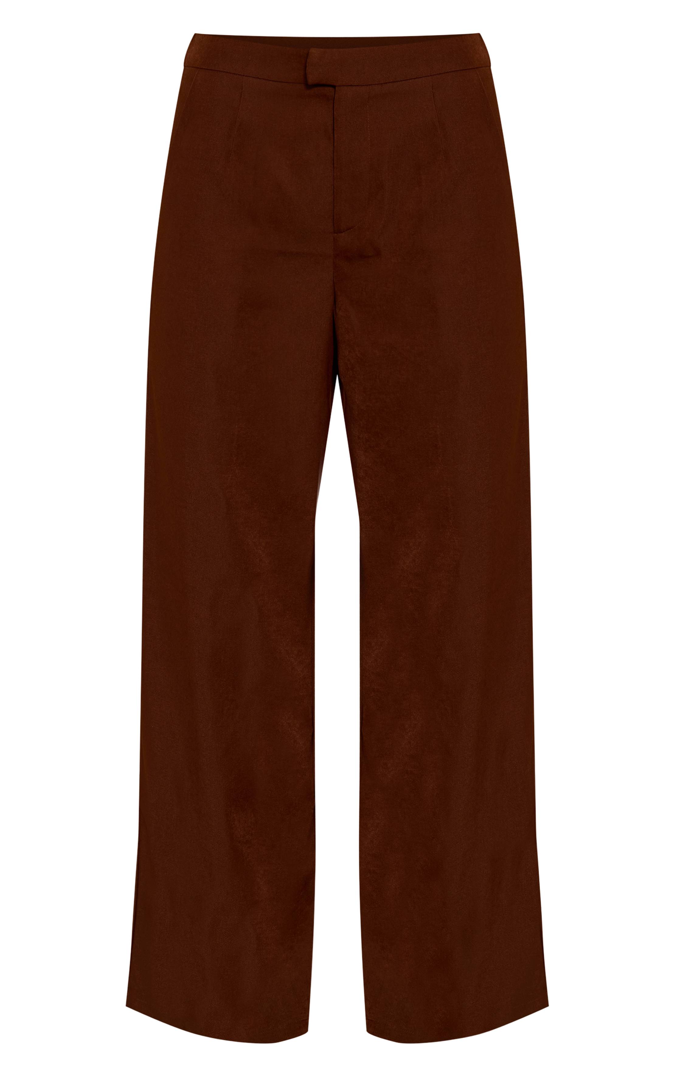 Deep Chocolate Pantalon Large Tissé Tailleur Ensemble Coordonné