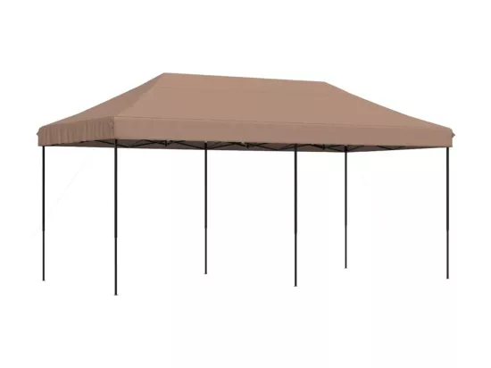 Tente de réception pliable escamotable marron 580x292x315 cm