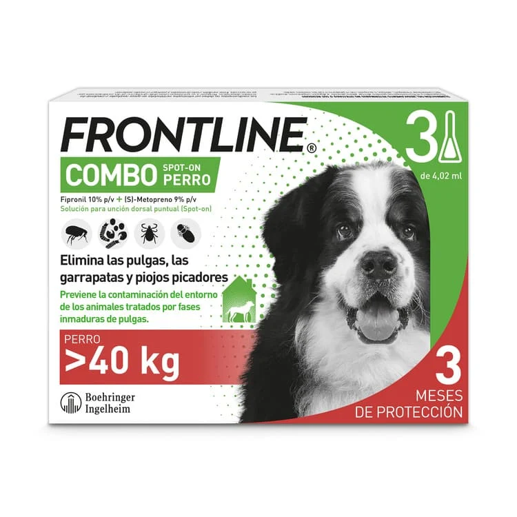 Pipetas antiparasitárias Frontline Combo para cães de grande porte