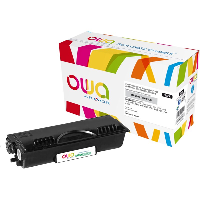 Toner remanufacturé OWA - standard - Noir - pour BROTHER TN-6600, TN-6300