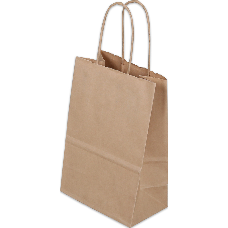 Elco Papiertragetaschen, braun, 14 x 21.5 x 8.5 cm, 50 Stück