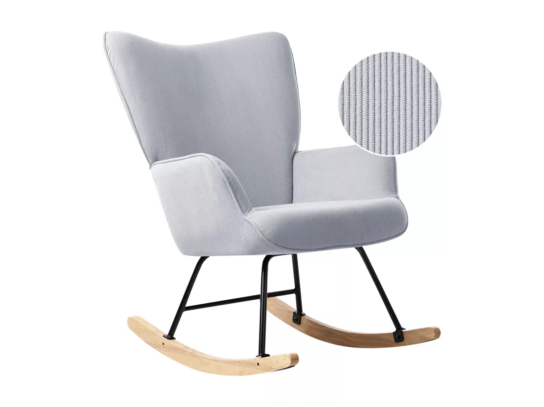 Fauteuil à bascule ARSET Velours côtelé Bleu clair