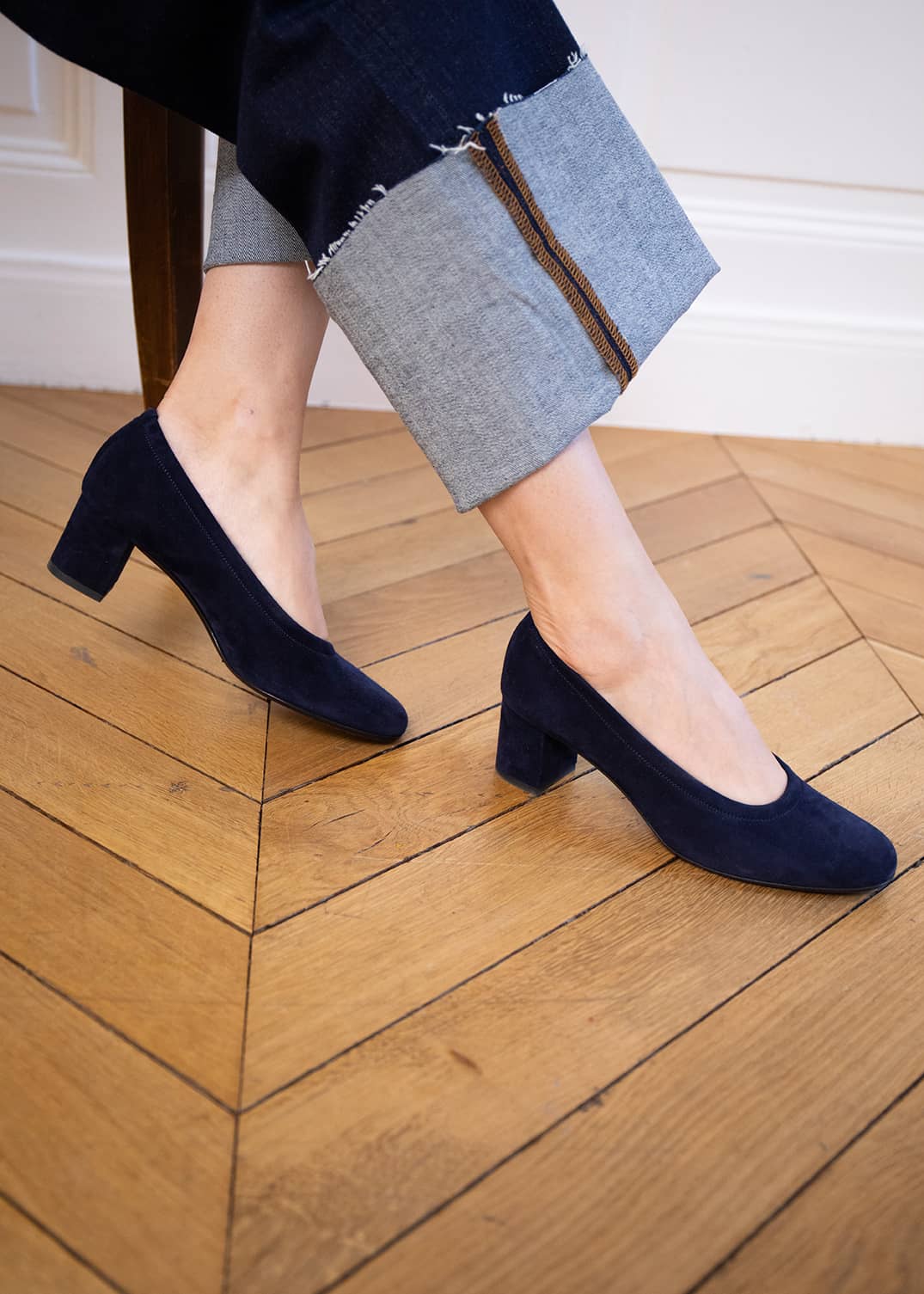 BALLERINE HOVE VELOURS MARINE