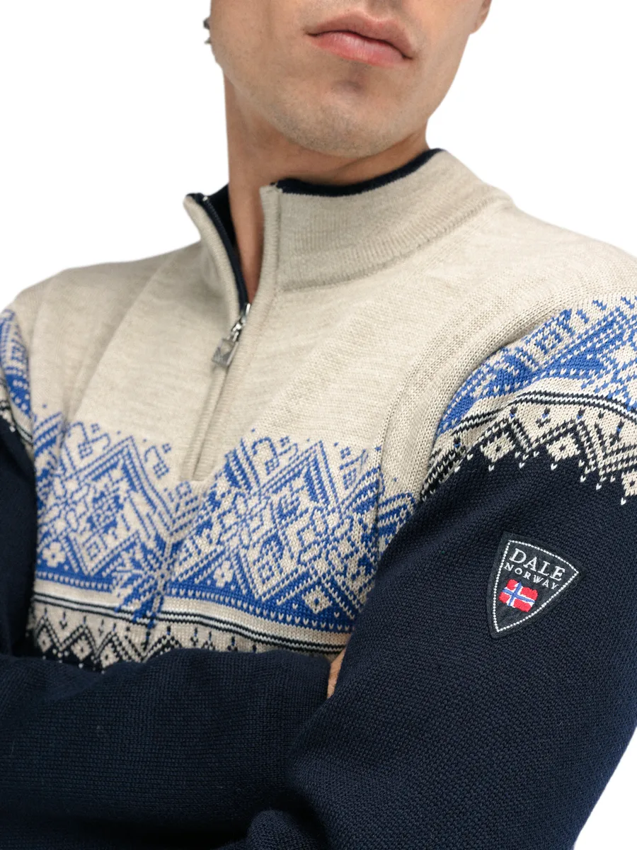 Dale of Norway Men's Moritz Sweater Marine Sandstone