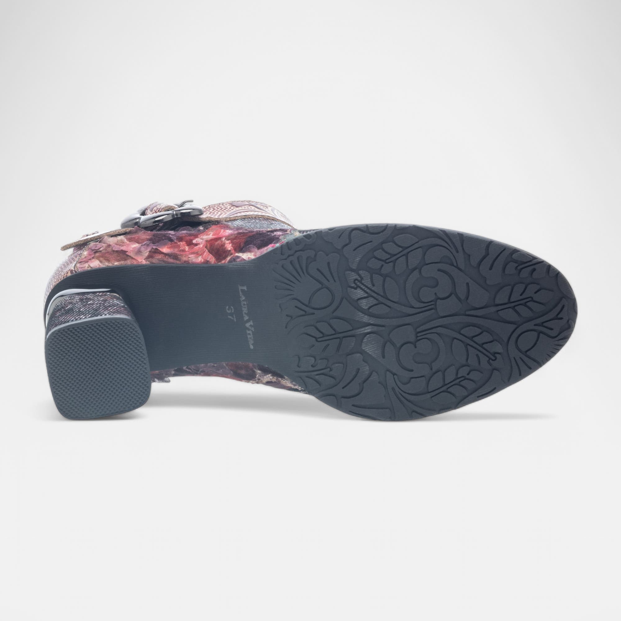 Bottines à talon Femme en cuir rouge