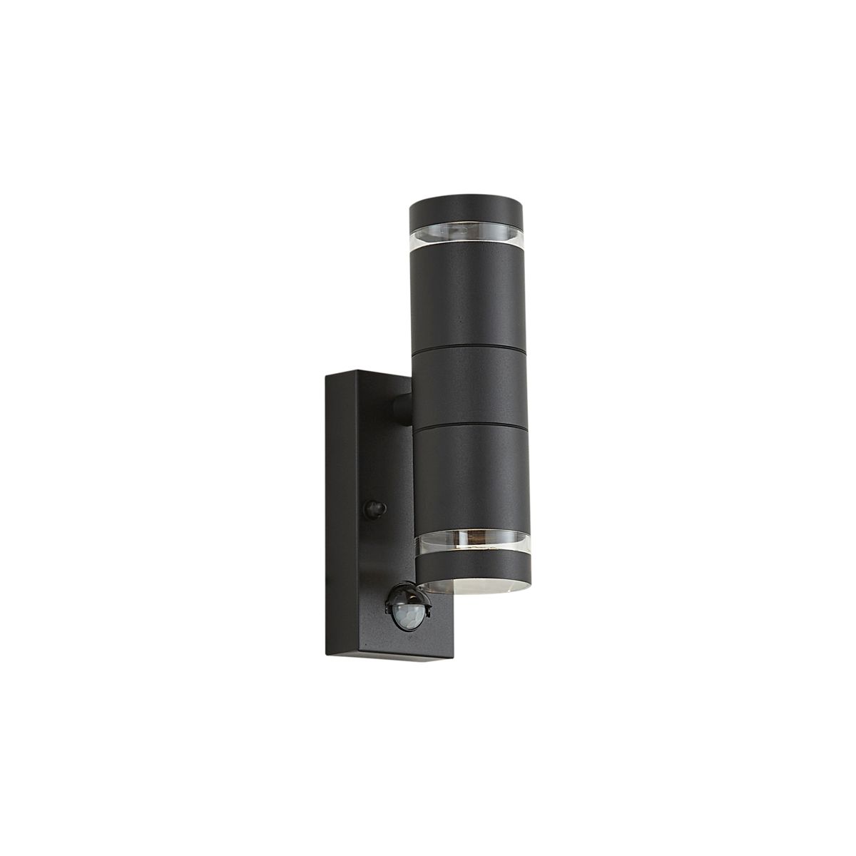 Moderne buiten wandlamp zwart 2-lichts IP44 met bewegingssensor - Dubbla