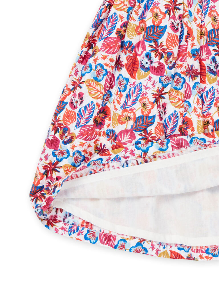 Robe écru à imprimé fleuri
