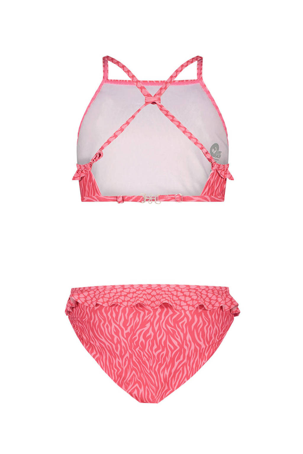 Snel kapotcrop bikini met ruches roze