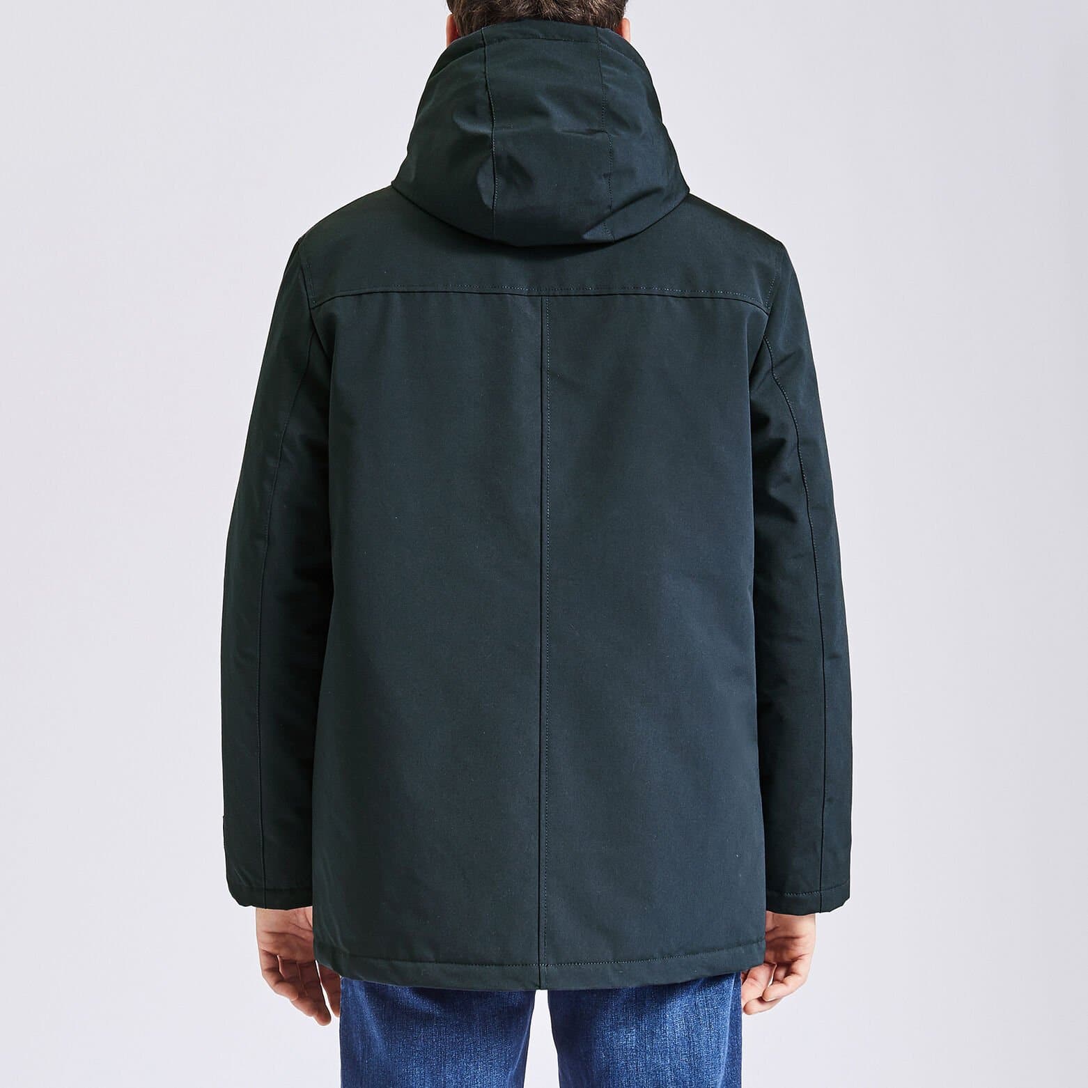 Parka courte à capuche Bleu foncé