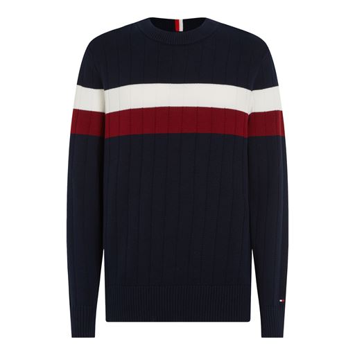 Tommy Hilfiger Colourblock Structure Striktrøje, Desert Sky, S