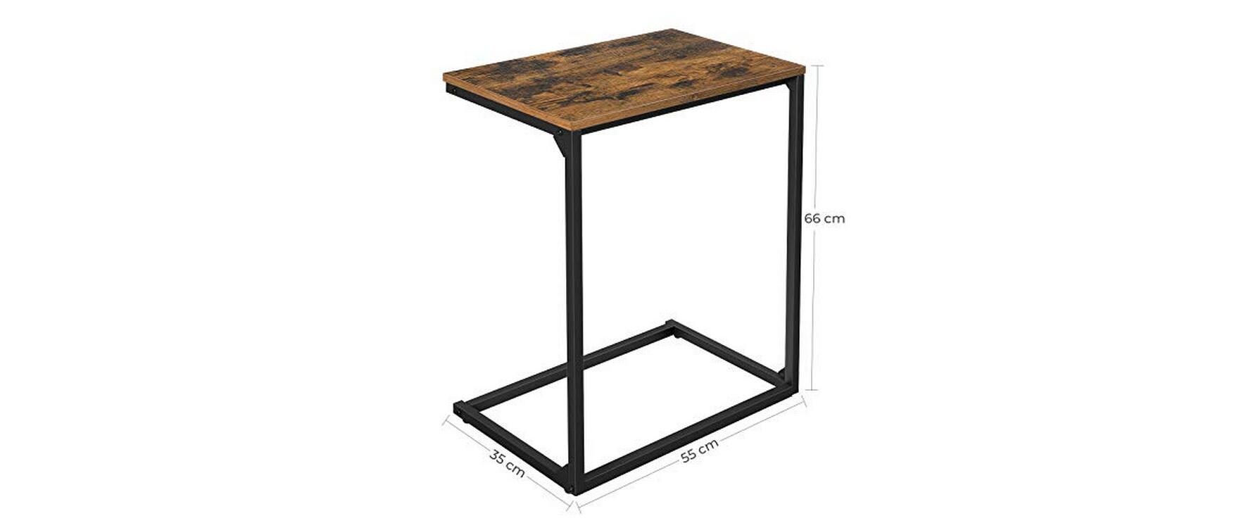 Beistelltisch 55 x 35 x 66 cm, Braun/SchwarzSofatisch