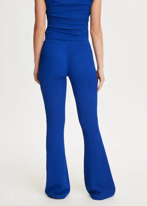 Flared broek met structuur blauw (BLW.K)