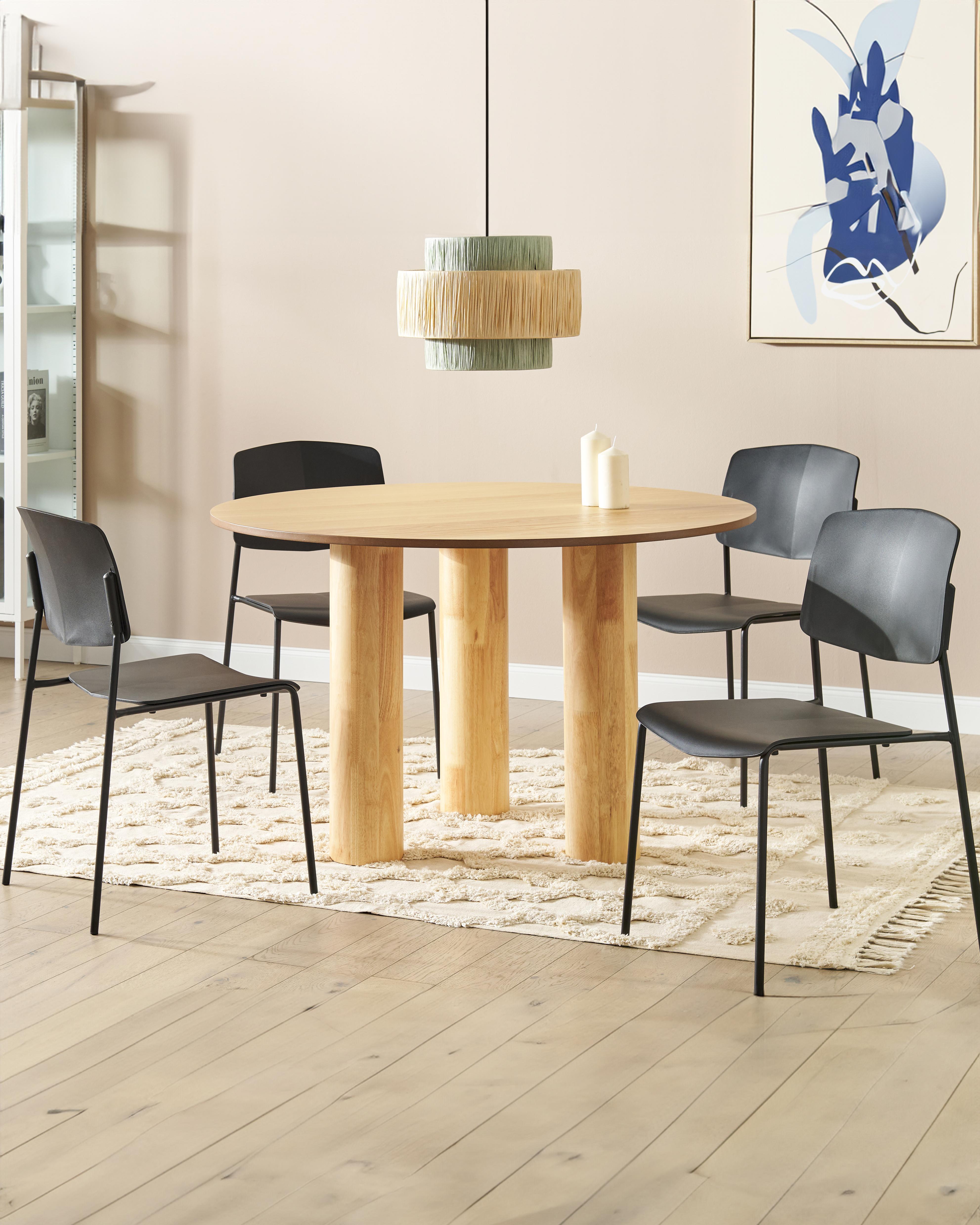 Set van 4 eetkamerstoelen ASTORIA Zwart