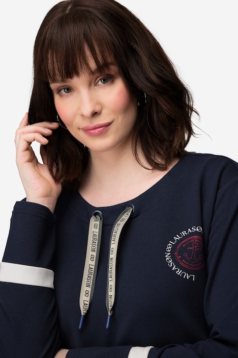 Sweatshirt, Streifen, Print, Rundhals, Langarm