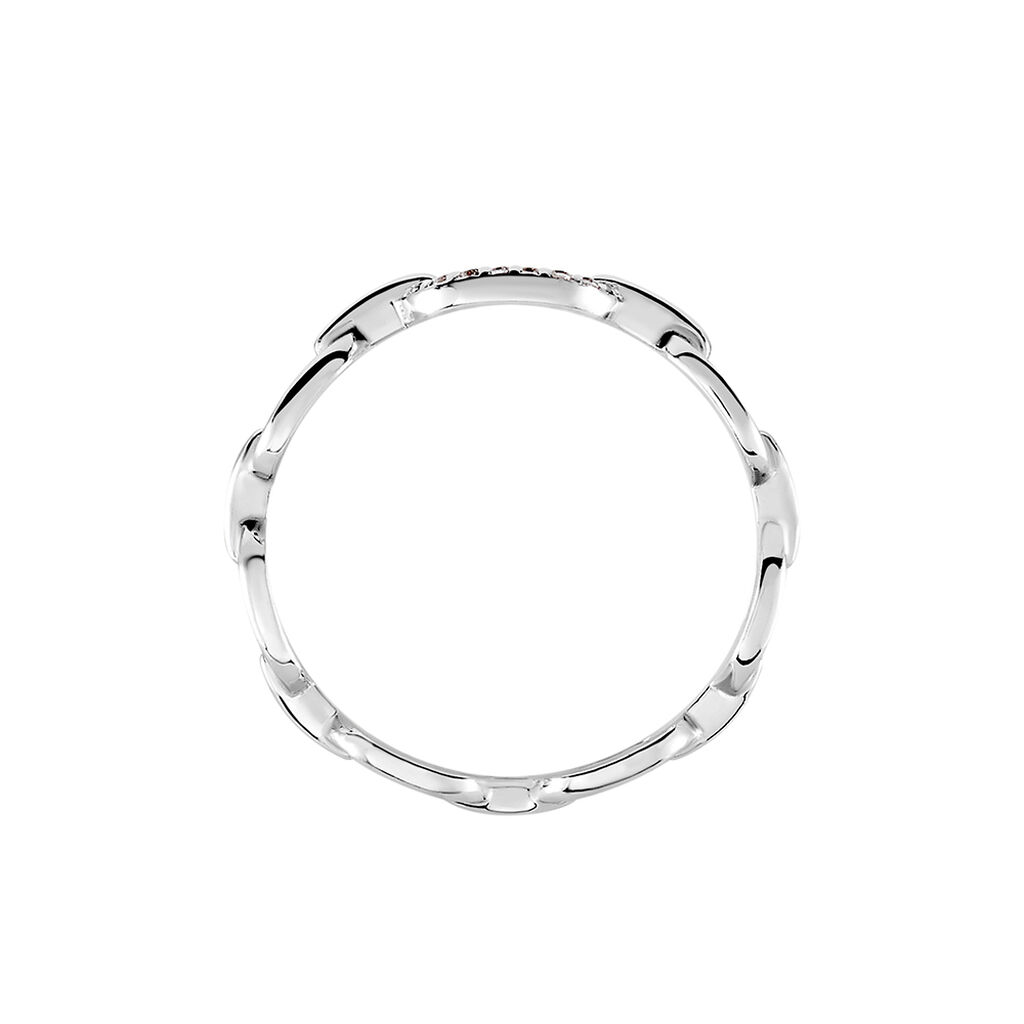 Bague Trait D'union Argent Blanc Oxyde De Zirconium