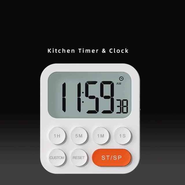 Digital køkkentimer med vækkeur