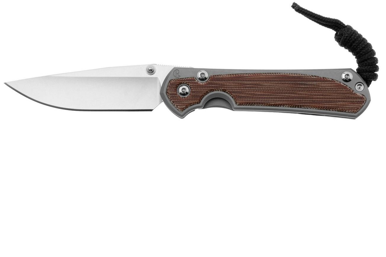 Chris Reeve Small Sebenza 31 MagnaCut Drop Point, Glass Blasted, Natural Canvas Micarta Inlay, S31-1660, zakmes