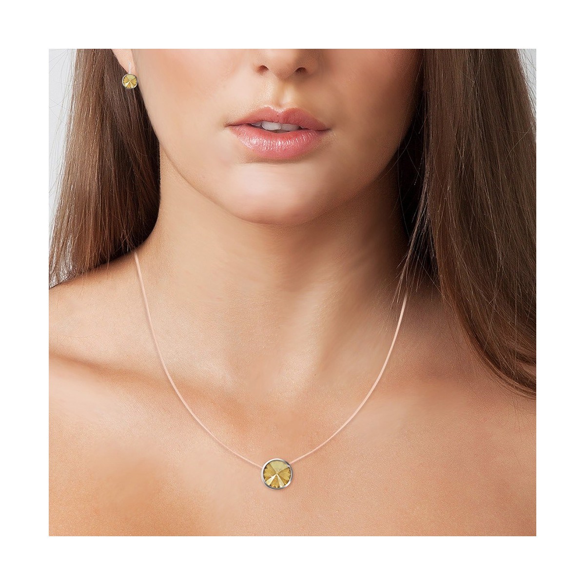 Parure collier et boucles d'oreilles SC Crystal ornée de Cristaux scintillants
