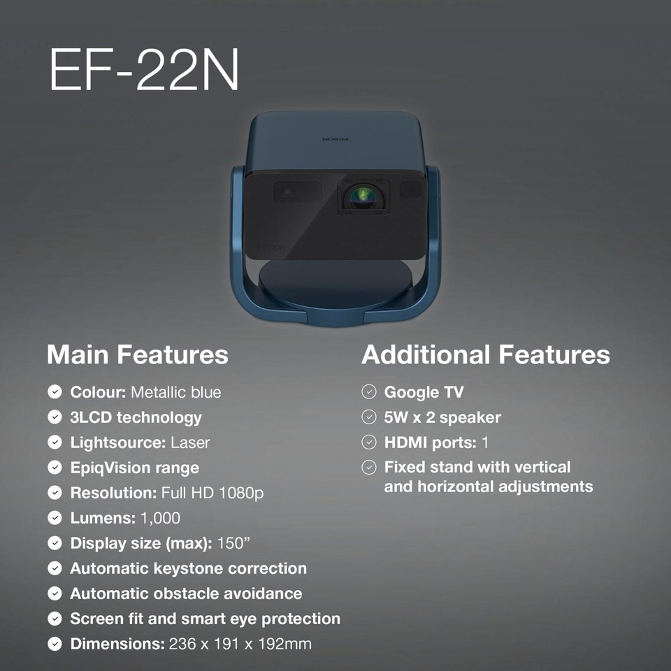 Epson - EF-22N hjemmebiograf Projektor