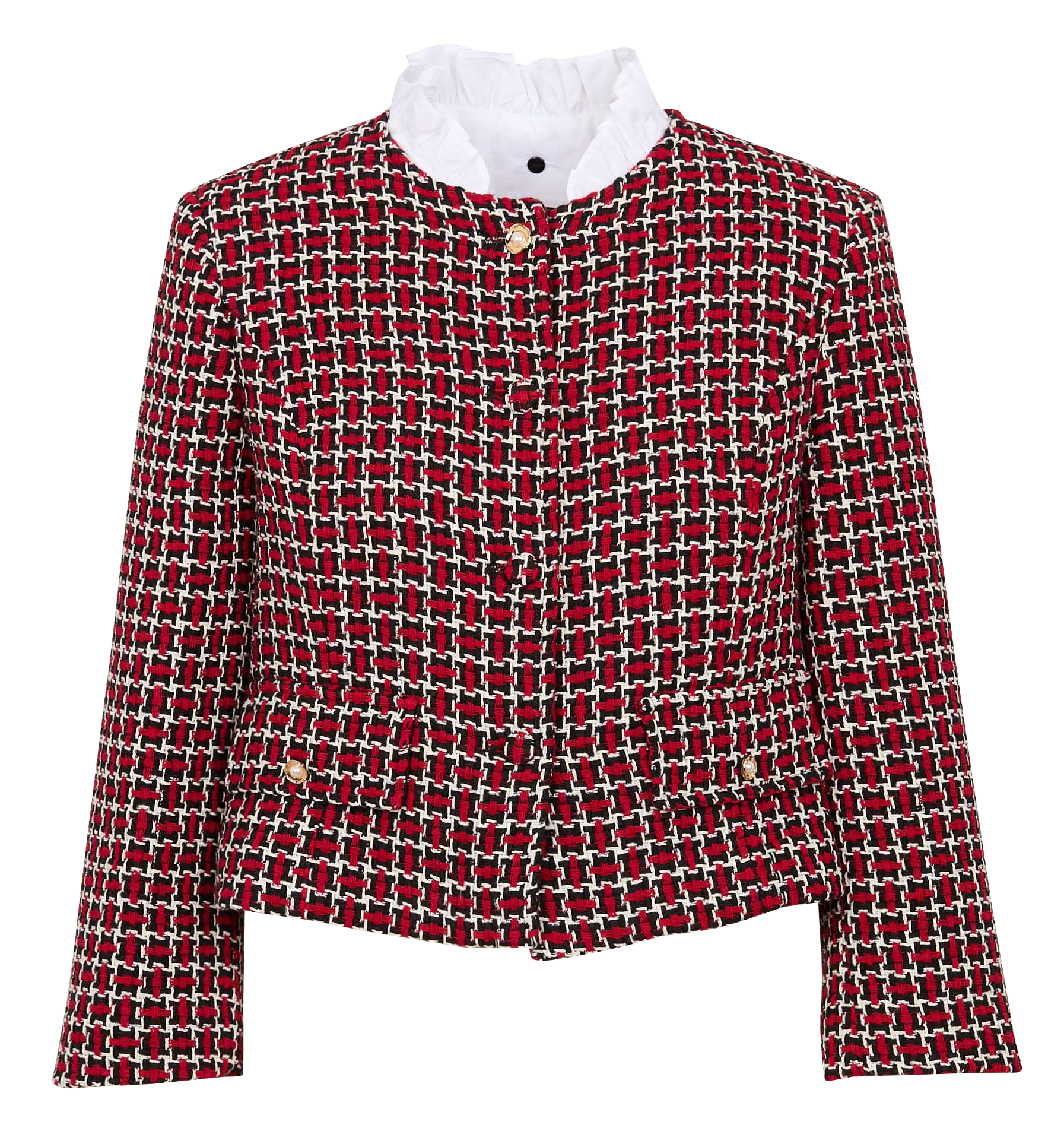 Veste en tweed de coton mélangé | Rouge