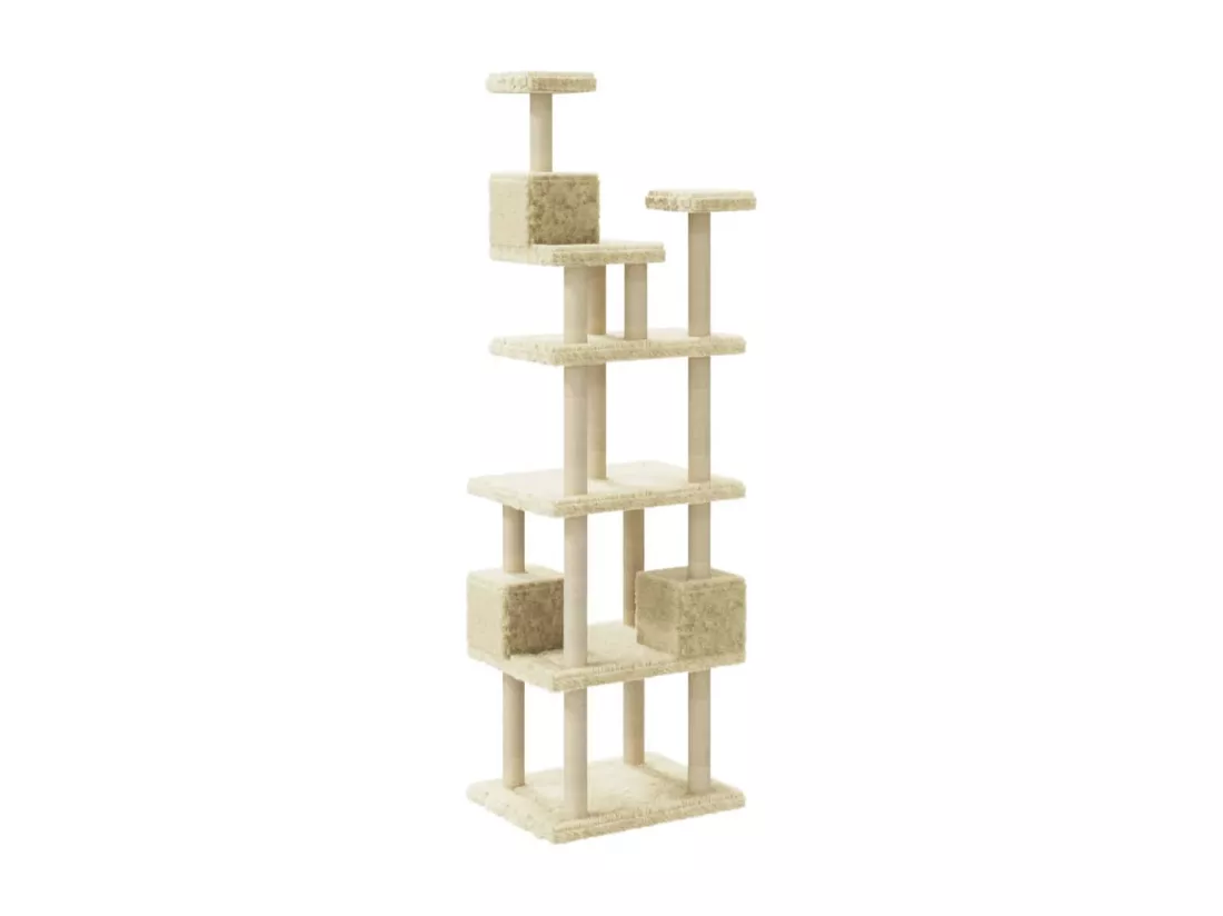 Arbre à chat avec griffoirs en sisal Crème 188 cm