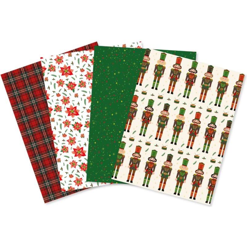 Assortiment de 4 papiers Foil Noël - Soldat Casse Noisette - Assortiment