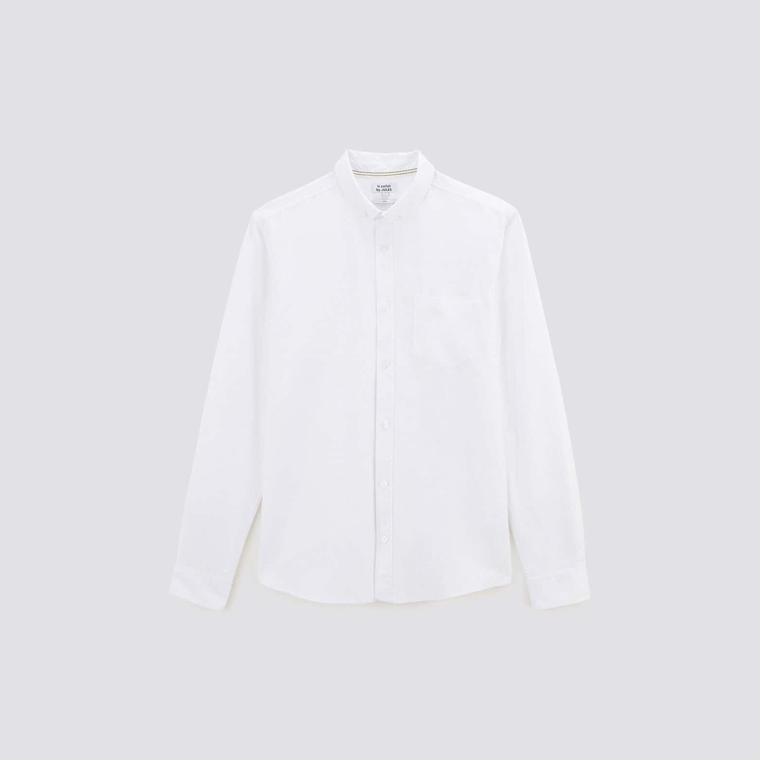 Chemise oxford unie 'le parfait by JULES' coton bi Blanc