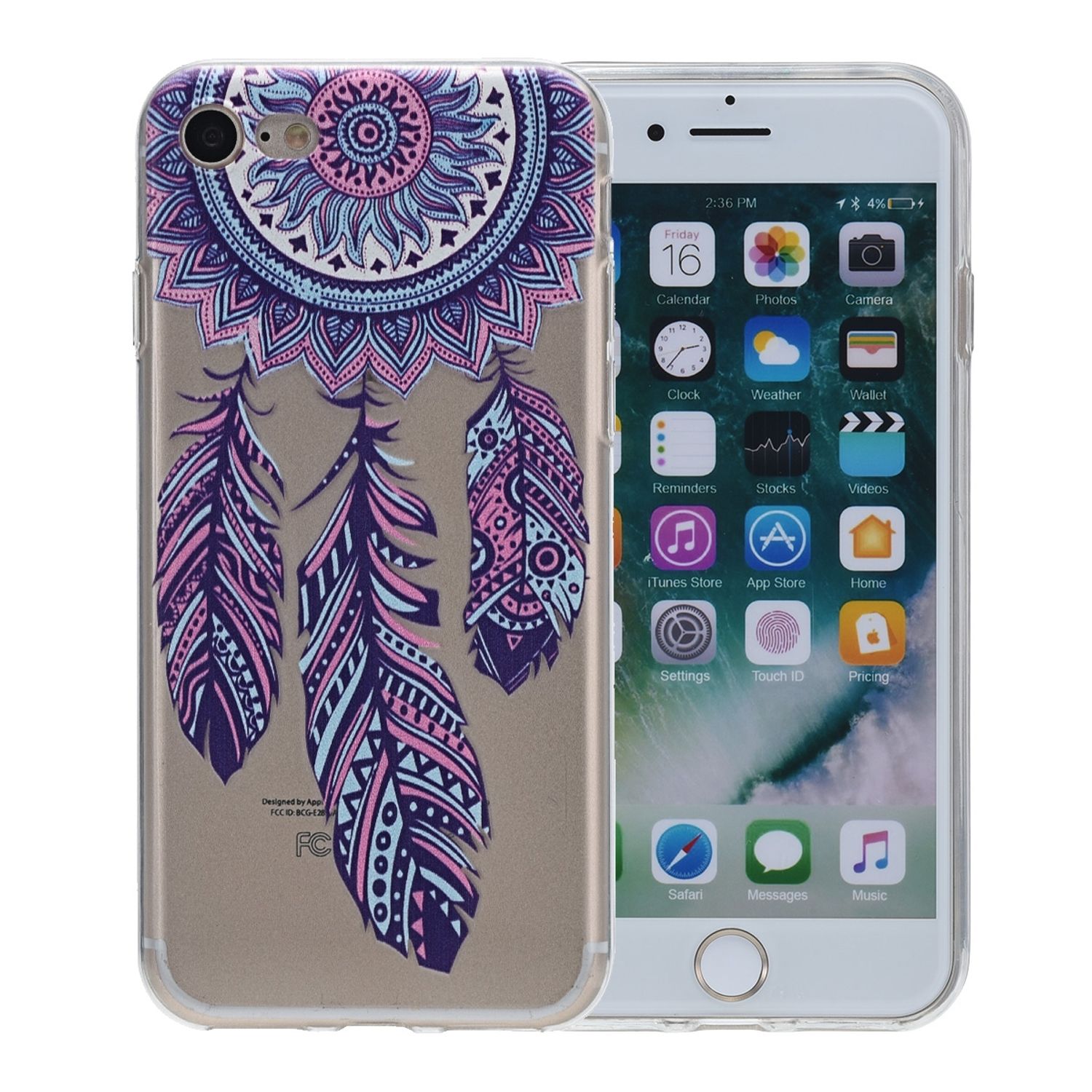 Henna Cover für Apple iPhone 7 Plus Case Schutz Hülle Rahmen Silikon Traumfänger